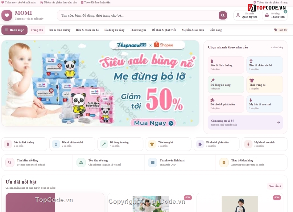 Đồ án,bán website,web mẹ và bé